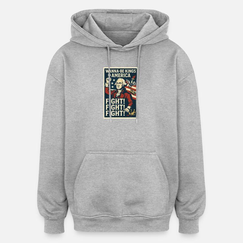 Affiche de combat contre les futurs rois - Sweat à capuche oversize unisexe - gris chiné