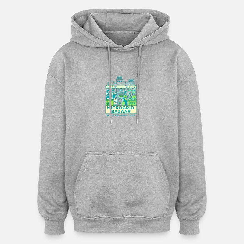 Microgrid Bazaar - Oversized Unisex Hoodie - Grau meliert