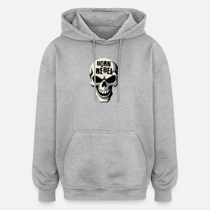 Tête de mort par Helfspawn - Sweat à capuche oversize unisexe - gris chiné