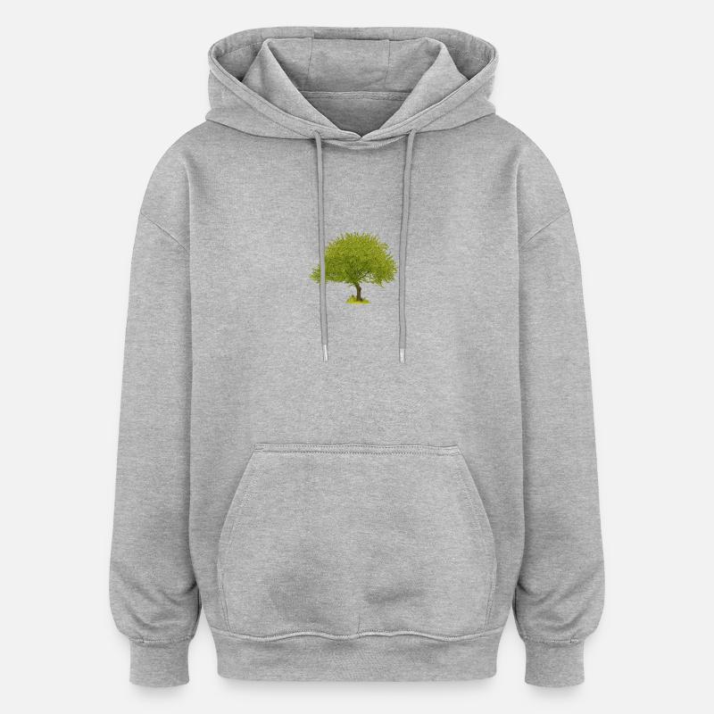 Arbre d’été vert - Sweat à capuche oversize unisexe - gris chiné