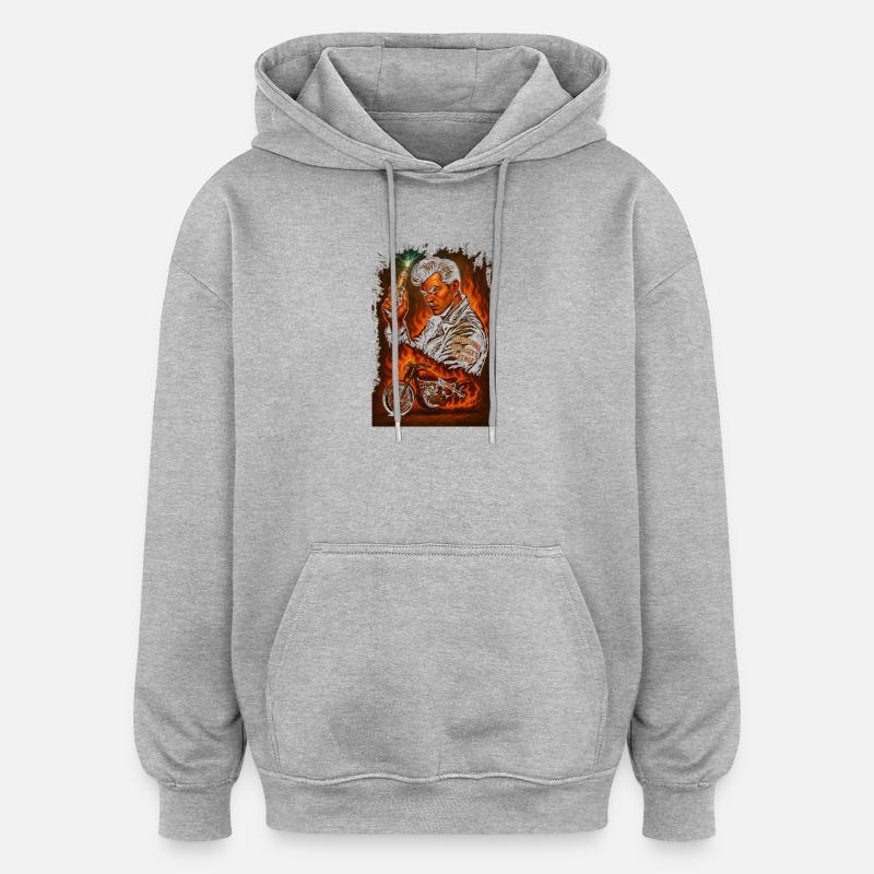 ZÜNDFUNKE – La revanche du graisseur - Sweat à capuche oversize unisexe - gris chiné