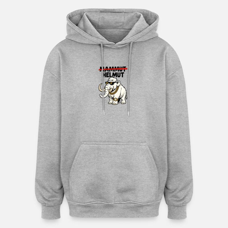 Helmut das Mammut - Oversized Unisex Hoodie - Grau meliert