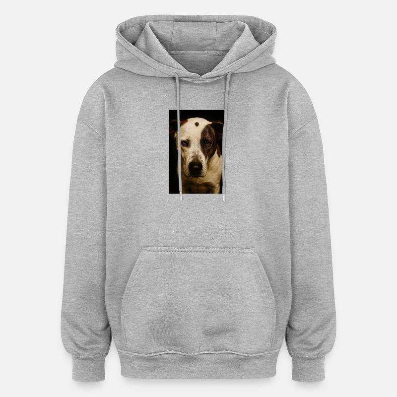Mon copain chien - Sweat à capuche oversize unisexe - gris chiné