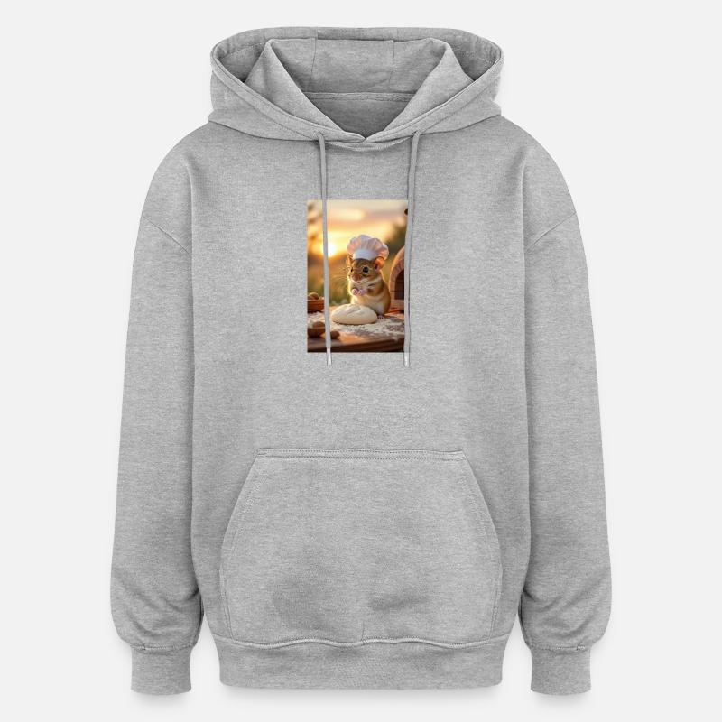 Creative Chef Mouse for Kitchen - Oversized Unisex Hoodie - heather grey
