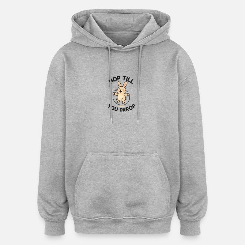 Conception de saut de lapin joyeux - Sweat à capuche oversize unisexe - gris chiné