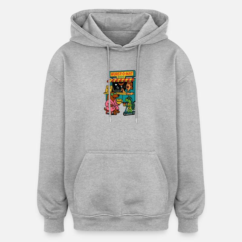 Snack Moin pour teckel - Sweat à capuche oversize unisexe - gris chiné