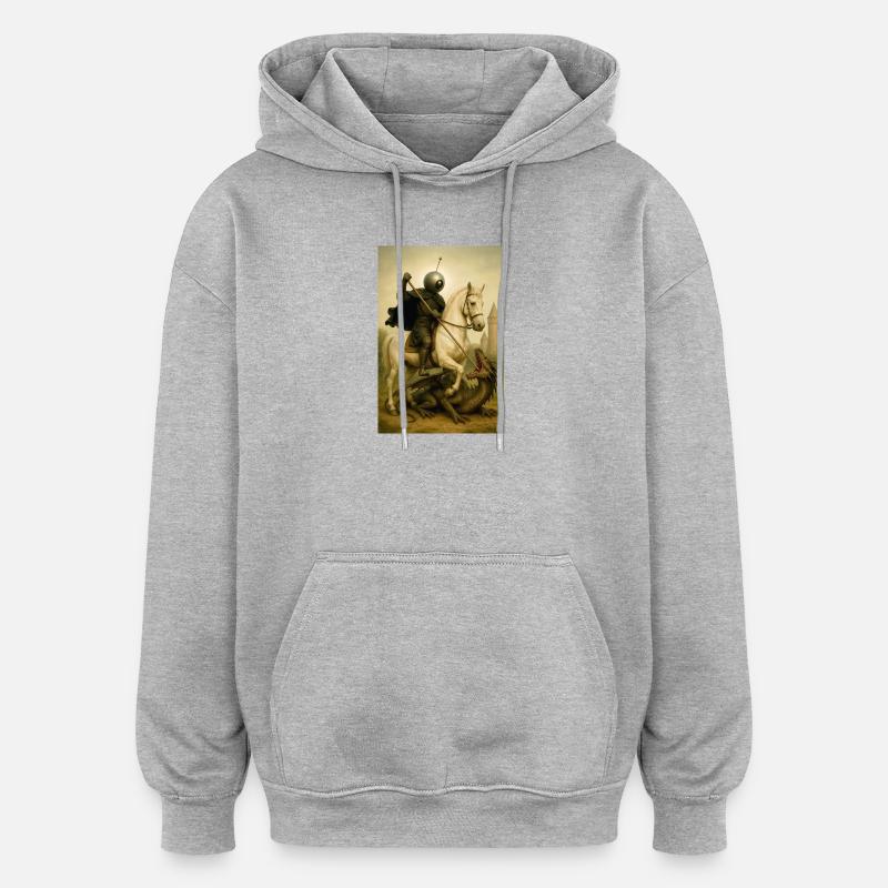 St Georges le bot - Sweat à capuche oversize unisexe - gris chiné