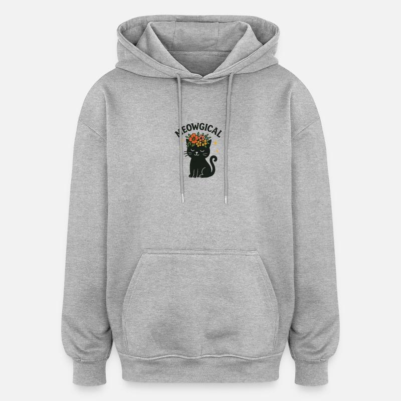 Conception de chat mignon magique - Meowgical - Sweat à capuche oversize unisexe - gris chiné