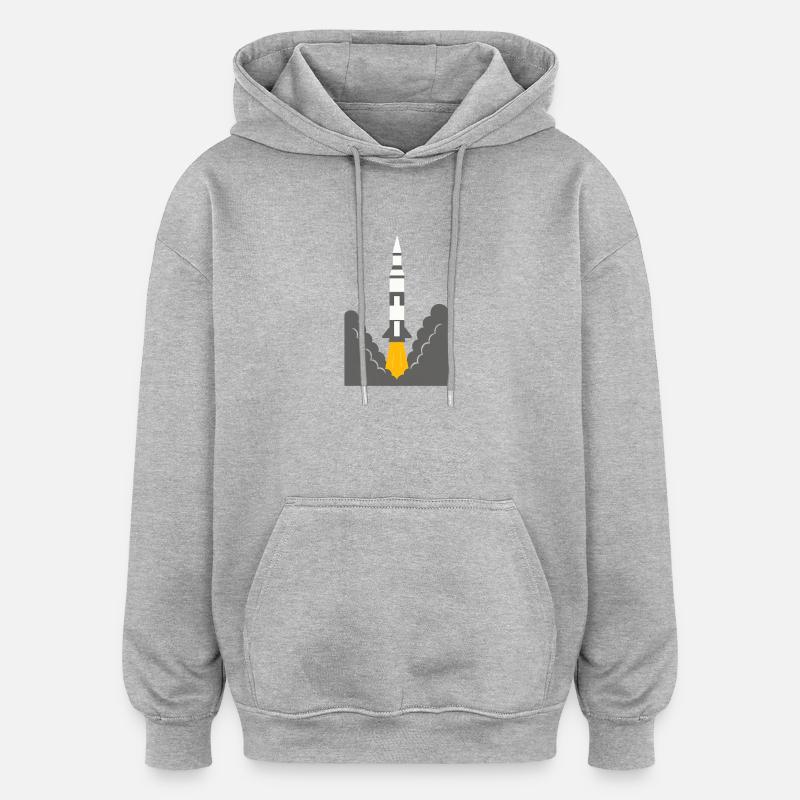 Rocket launch - Oversized Unisex Hoodie - heather grey