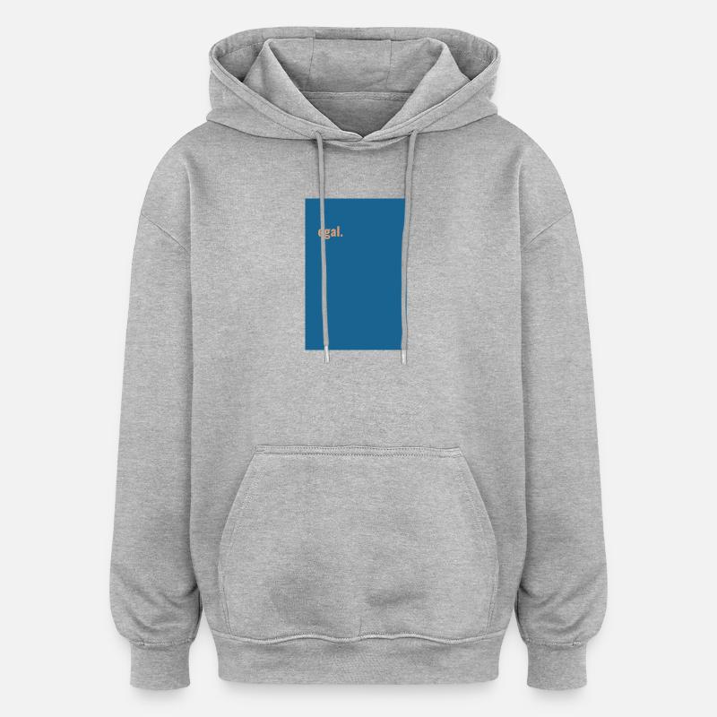 Tout de même. Minimalisme bleu-pêche - Sweat à capuche oversize unisexe - gris chiné