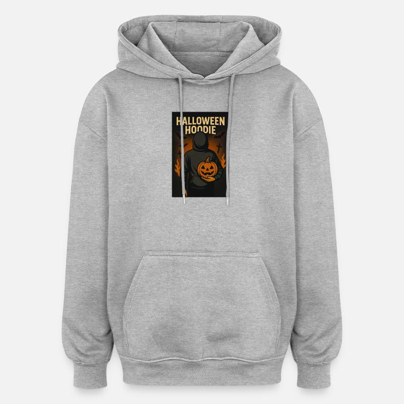 Sweat à capuche d’Halloween Pumpkin Hero - Sweat à capuche oversize unisexe - gris chiné