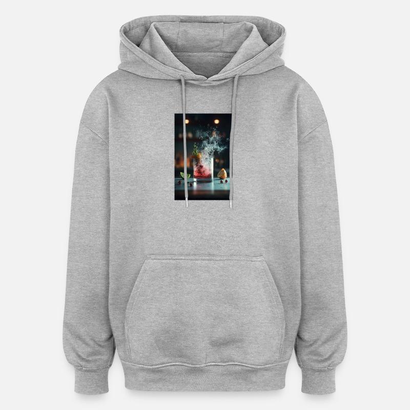 Crimson Splash Cocktail - Sweat à capuche oversize unisexe - gris chiné