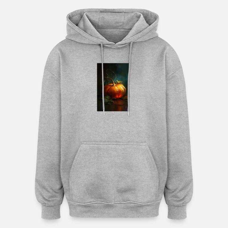 Éclat de citrouille d’automne - Sweat à capuche oversize unisexe - gris chiné