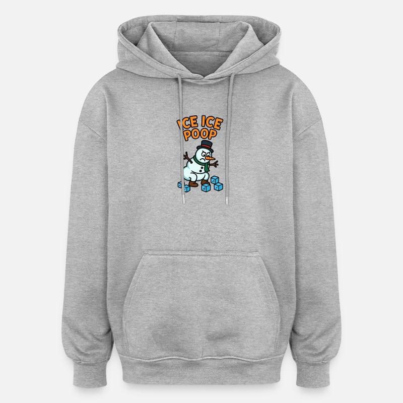 schneemann eiswürfel kinder witzig pups - Sweat à capuche oversize unisexe - gris chiné