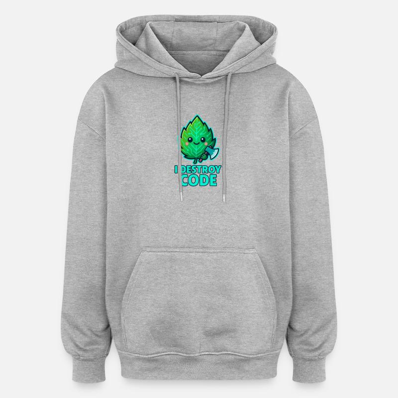 Green Leaf Code Warrior - Oversized Unisex Hoodie - heather grey