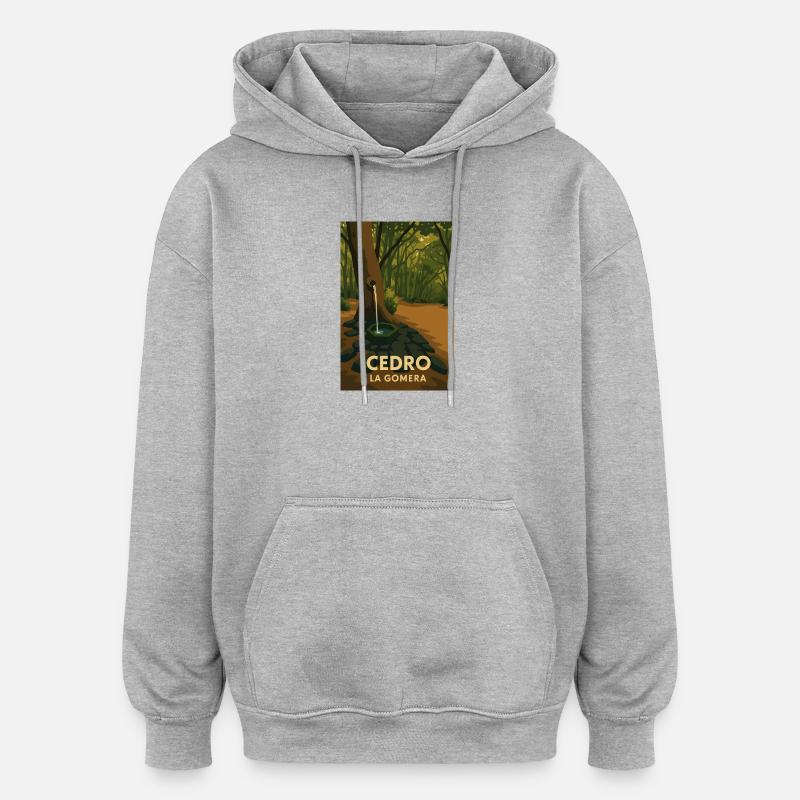 Cedro La Gomera - Sweat à capuche oversize unisexe - gris chiné