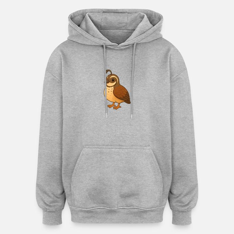 Caille - Sweat à capuche oversize unisexe - gris chiné