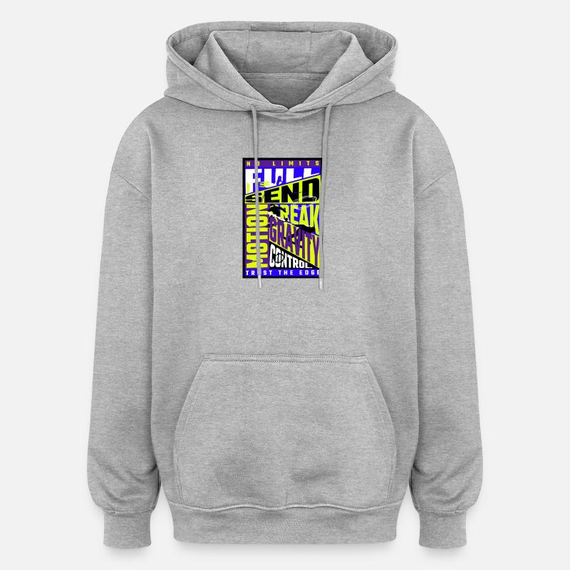 Snowboarding Design – Freestyle Gravity Control - Oversized Unisex Hoodie - heather grey