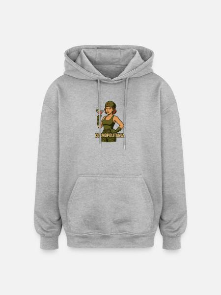 Cosmopolitanja Soldier Cocktail - Oversized Unisex Hoodie - heather grey