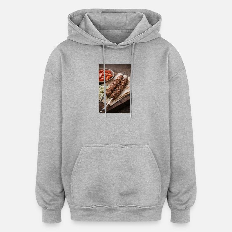 Chachlik - Sweat à capuche oversize unisexe - gris chiné