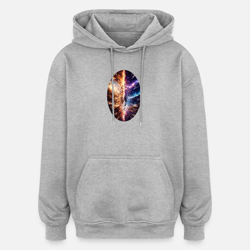 Parallel universe - Oversized Unisex Hoodie - heather grey
