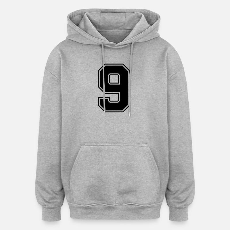 9 - Sweat à capuche oversize unisexe - gris chiné