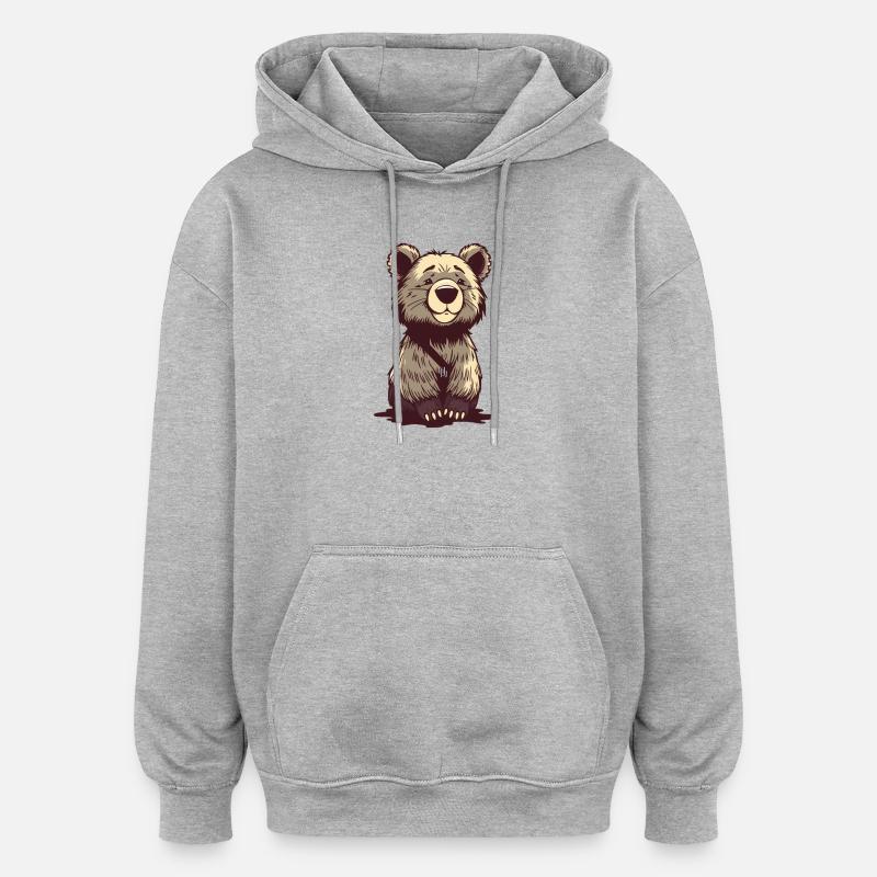 Ours Ours T-shirt Cadeau - Sweat à capuche oversize unisexe - gris chiné