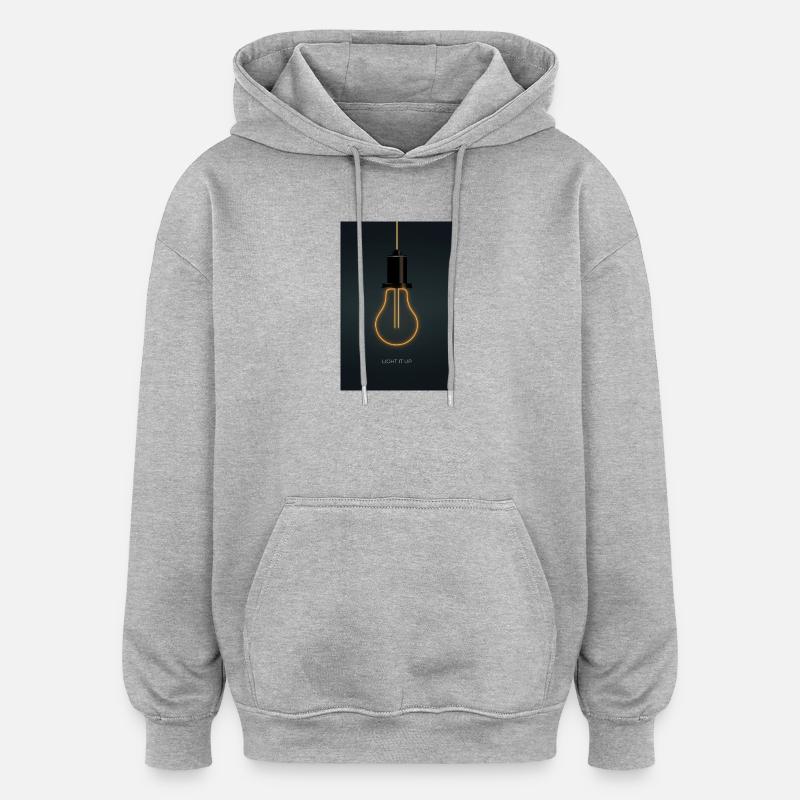 Light It Up – Affiche Ampoule Néon - Sweat à capuche oversize unisexe - gris chiné