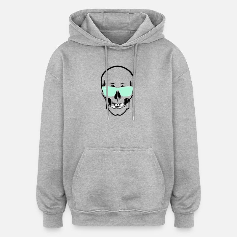 Farbverstellbare Sonnenbrille Smile Skull - Oversized Unisex Hoodie - Grau meliert