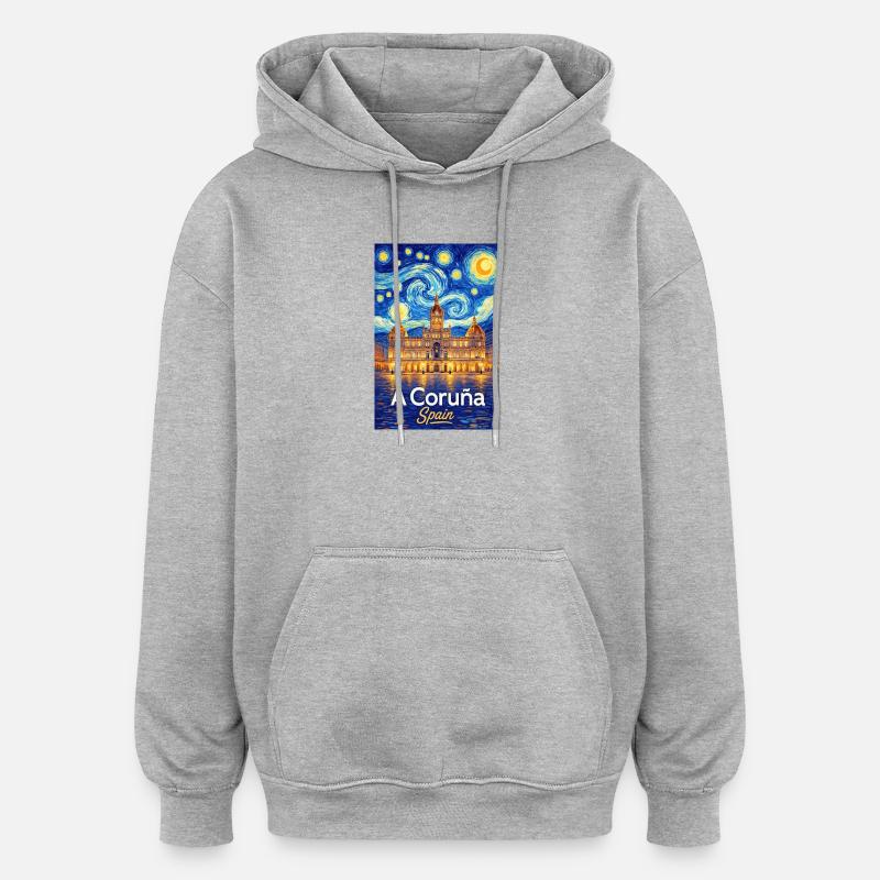 A Coruna Spain - Oversized Unisex Hoodie - Grau meliert