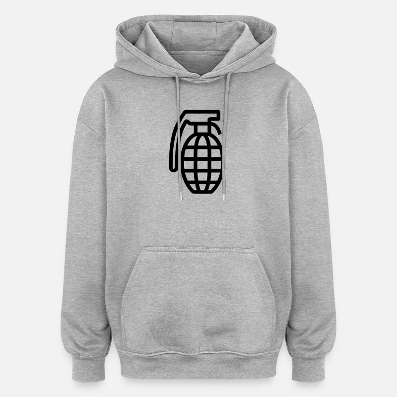 grenade - Sweat à capuche oversize unisexe - gris chiné