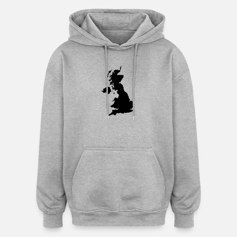 Angleterre - Sweat à capuche oversize unisexe - gris chiné