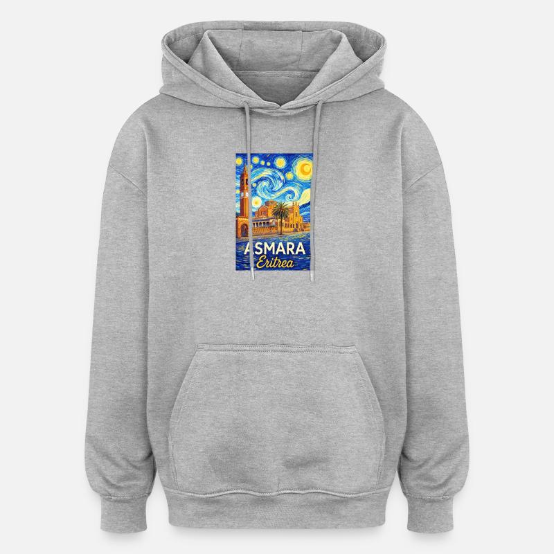 Asmara Eritrea Star City - Sweat à capuche oversize unisexe - gris chiné
