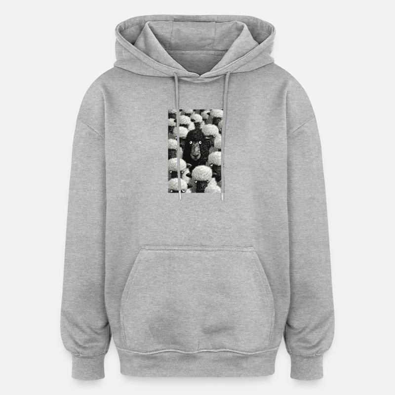 Mitternachtsherden-Porträt - Oversized Unisex Hoodie - Grau meliert