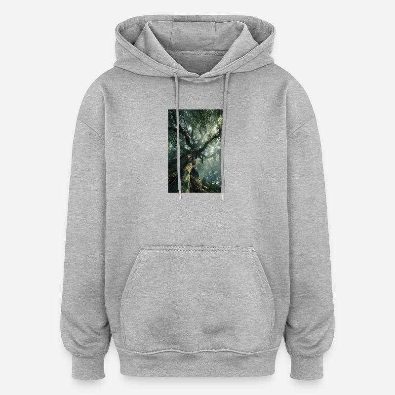 Uraltes Waldlicht - Oversized Unisex Hoodie - Grau meliert