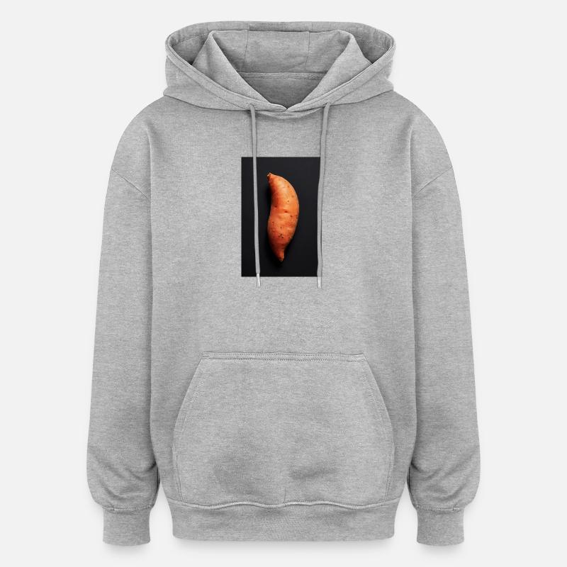 Patata Dolce Noir su Nero - Felpa con cappuccio unisex oversize - grigio melange