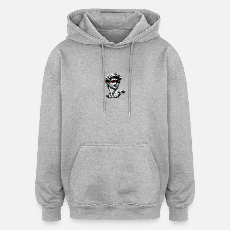 Baroque de bug de buste - Sweat à capuche oversize unisexe - gris chiné