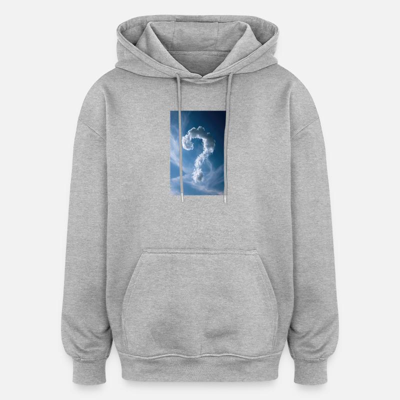 Nuage Ciel Interrogateur - Sweat à capuche oversize unisexe - gris chiné