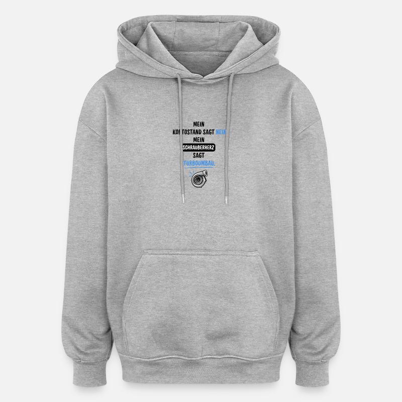 Schrauberherz  - Oversized Unisex Hoodie - Grau meliert
