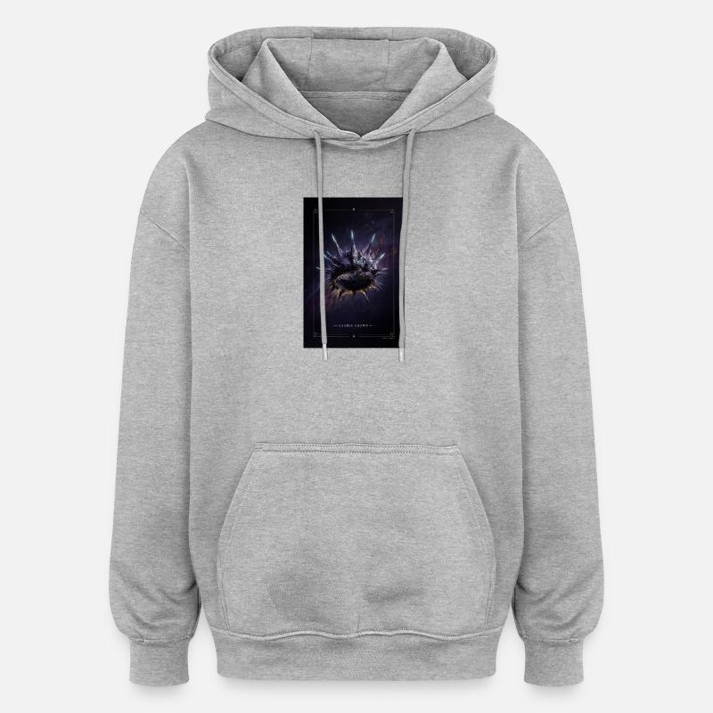 Cosmic Crown Nebula Ring - Oversized Unisex Hoodie - heather grey