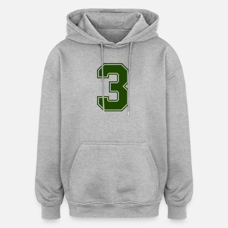 3 - Sweat à capuche oversize unisexe - gris chiné