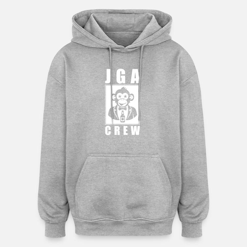 JGA Crew Affe Junggesellenabschied - Oversized Unisex Hoodie - Grau meliert
