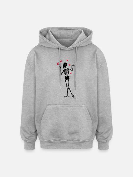 Skeleton lovers - Oversized Unisex Hoodie - heather grey