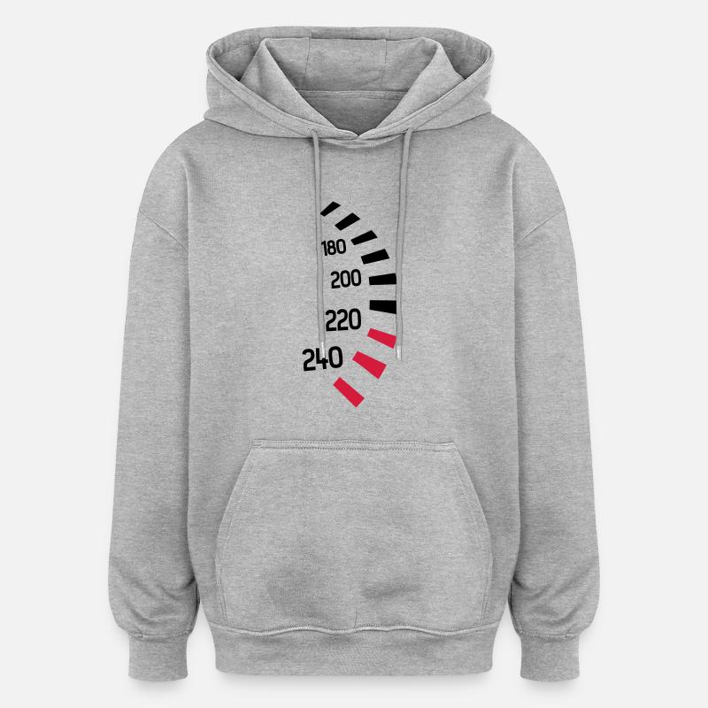 Tacho Geschwindigkeit - Oversized Unisex Hoodie - Grau meliert