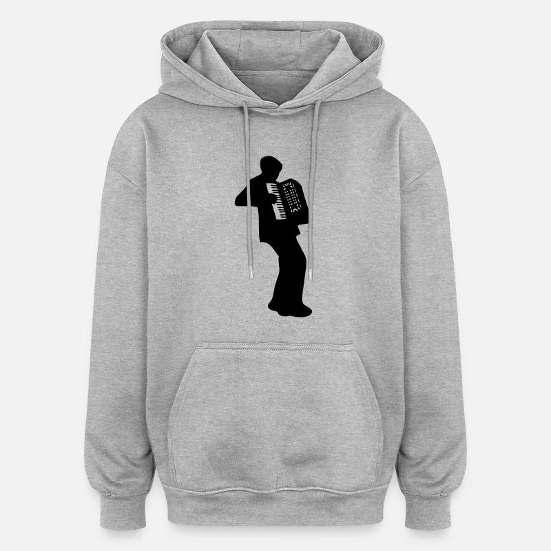 accordeon - Sweat à capuche oversize unisexe - gris chiné