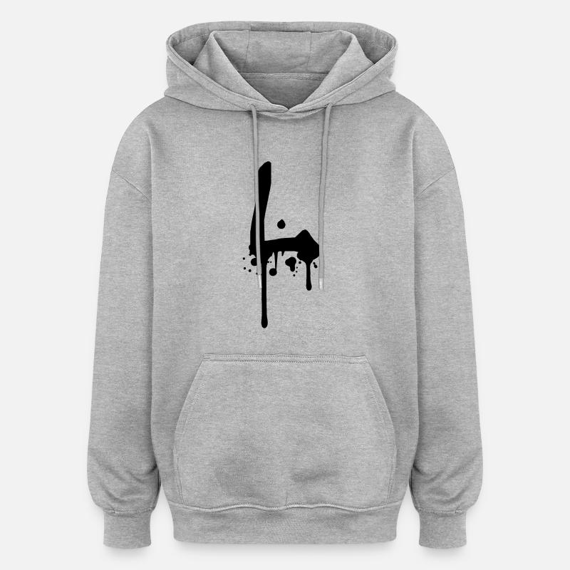 Graffiti L gouttes Farbklex spray - Sweat à capuche oversize unisexe - gris chiné