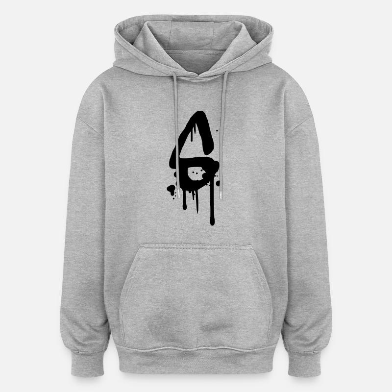 S graffiti drops Farbklex spray - Oversized Unisex Hoodie - heather grey