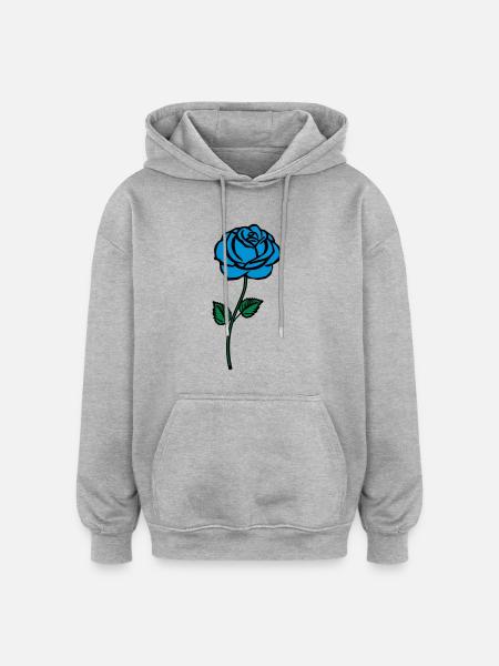blue__rose - Oversized Unisex Hoodie - heather grey