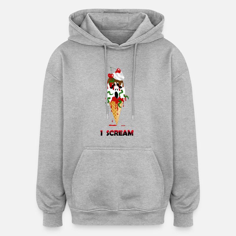 Glace Halloween - Sweat à capuche oversize unisexe - gris chiné