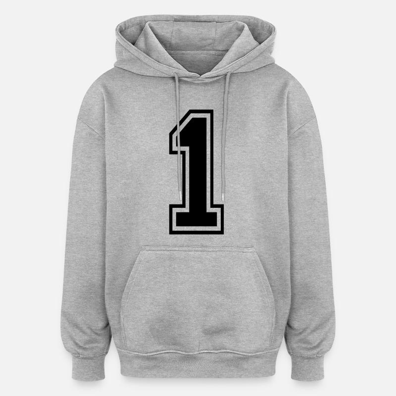 Nummer 1 - Oversized Unisex Hoodie - Grau meliert